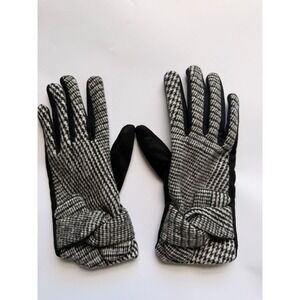 Arianna by Howard's Black Houndstooth Bow Dressy Women's Gloves